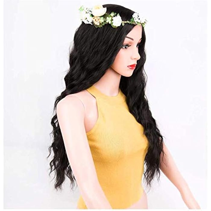 DILLARDS Black Wavy Wig Synthetic Natural Long Curly Wigs Loose Body Wave Wigs Heat Resistant Fiber Full Wigs For Women - Image 4